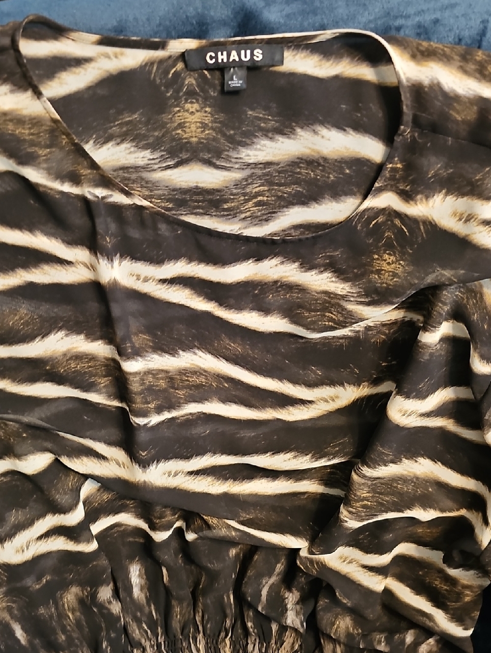 Chaus Animal Print Top Size L